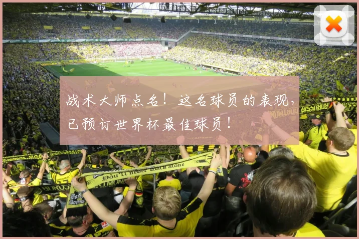 战术大师点名！这名球员的表现，已预订世界杯最佳球员！